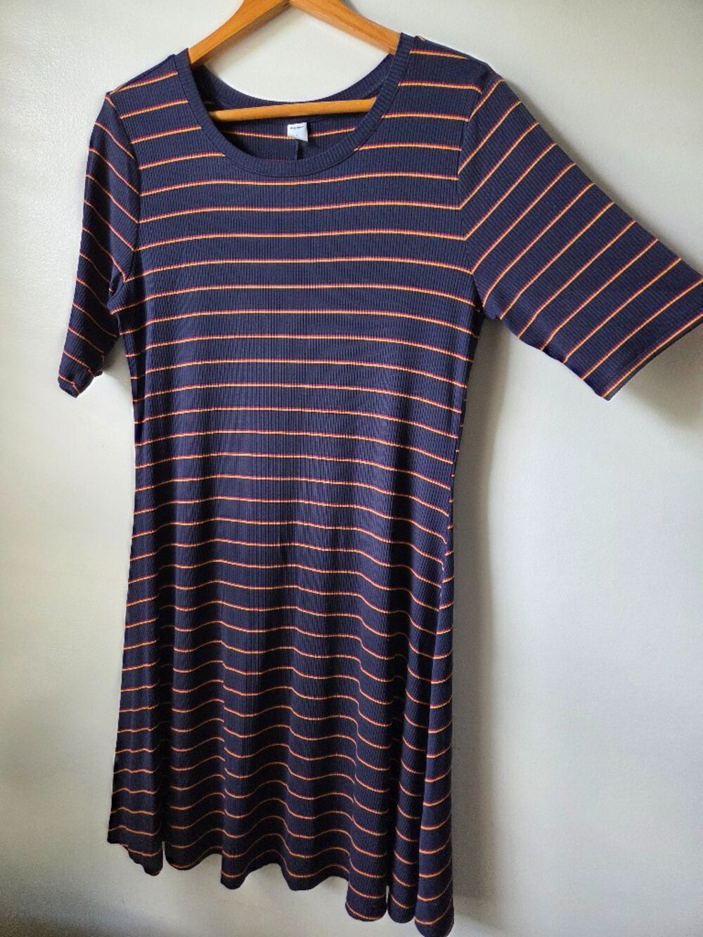 EUC LIKE NEW OLD NAVY STRIPED RIBBED T SHIRT DRESS SIZE LARGE